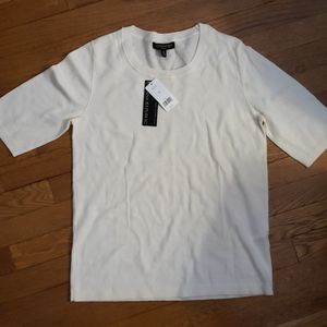 White merino wool 3/4 sleeve shirt